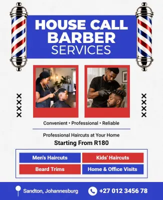 Barber Services House Call Flyer Template