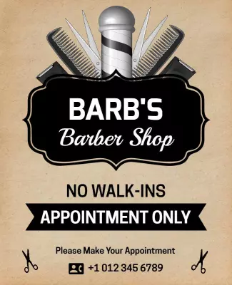 Barber Shop Appointment Only Flyer Template