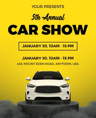 Barberry and Cape Cod Car Show Yellow Flyer Template