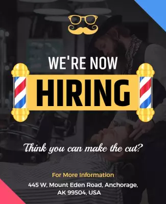Barbershop Hiring Announcement Flyer Template