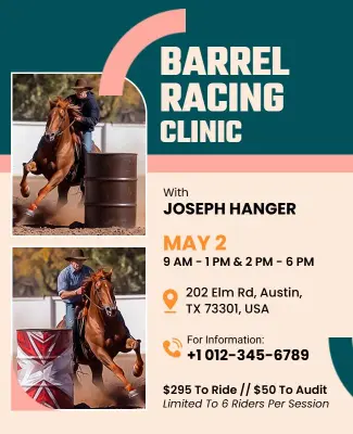 Barrel Racing Clinic Event Poster Template