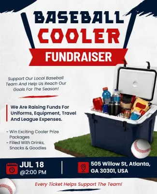 Baseball Cooler Fundraiser Flyer Template