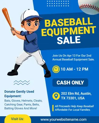 Baseball Equipment Sale Event Flyer Template
