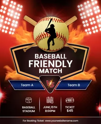Baseball Friendly Match Event Flyer Template