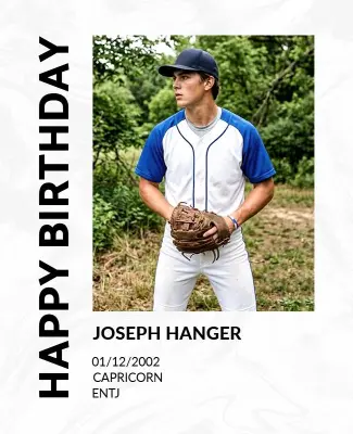 Baseball Lover's Birthday Wishes Poster Template
