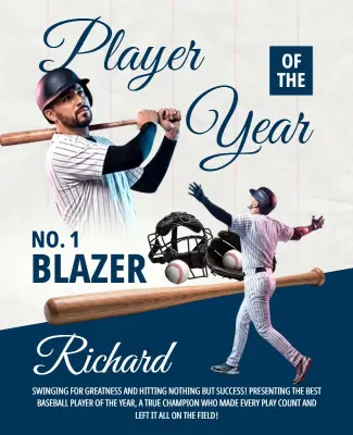 Baseball Player of the Year Award Poster Template
