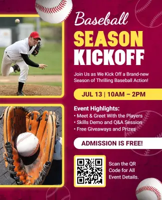 Baseball Season Kickoff Event Flyer Template