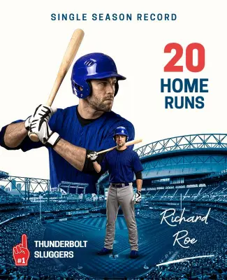 Baseball Single Season Record Achievement Poster Template