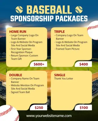 Baseball Sponsorship Packages Flyer Template