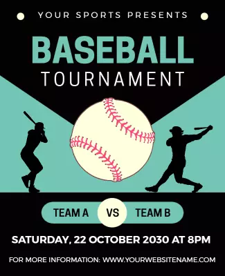 Baseball Tournament Sports Event Flyer Template