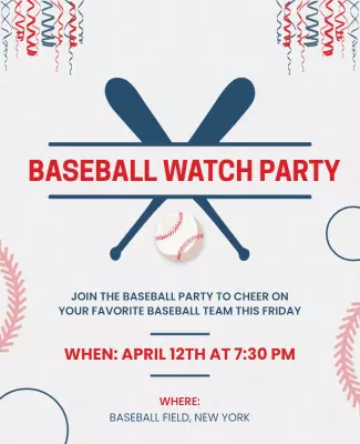 Baseball Watch Party Event Flyer Template
