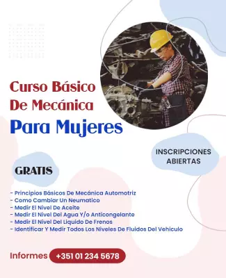 Basic Automotive Mechanics Course for Women Flyer Template
