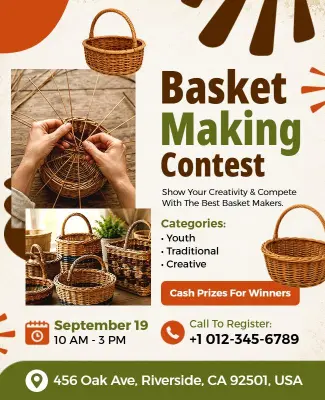 Basket Making Contest Event Flyer Template