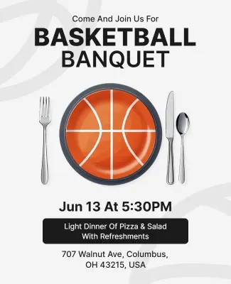 Basketball Banquet Social Event Flyer Template