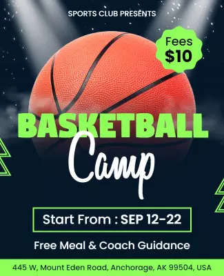 Basketball Camp Sports Event Flyer Template