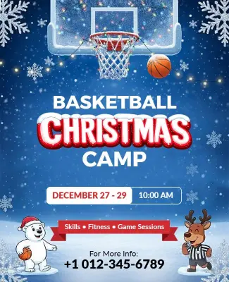 Basketball Christmas Camp Event Flyer Template