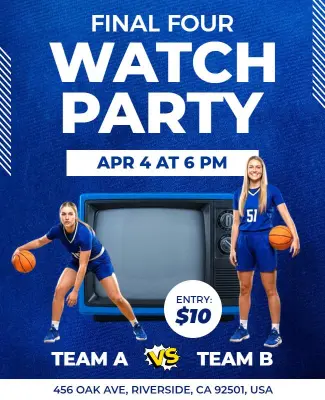 Basketball Final Four Watch Party Flyer Template