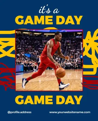 Basketball Game Day Event Poster Template