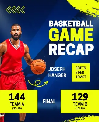 Basketball Game Recap Flyer Template