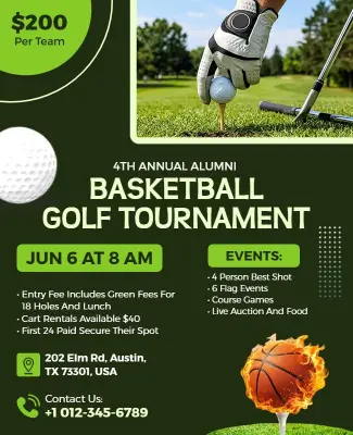 Basketball Golf Tournament Flyer Template