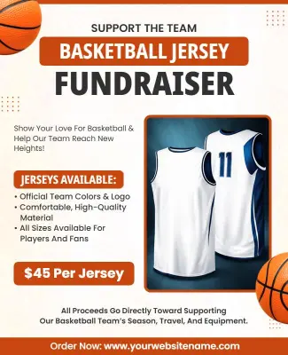 Basketball Jersey Fundraiser Campaign Flyer Template