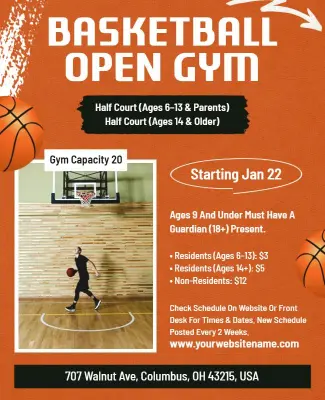 Basketball Open Gym Event Flyer Template