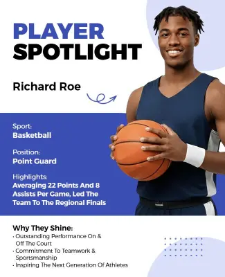 Basketball Player Achievement Spotlight Flyer Template