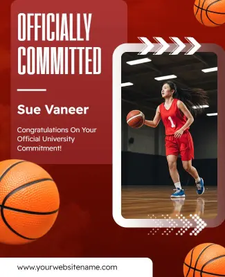 Basketball Player College Commitment Announcement Flyer Template
