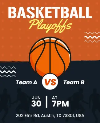 Basketball Playoff Championship Event Flyer Template