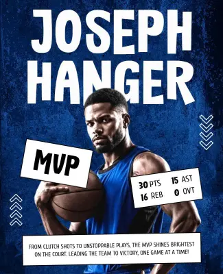 Basketball Star Achievement Poster Template