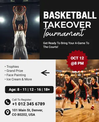 Basketball Takeover Tournament Event Poster Template