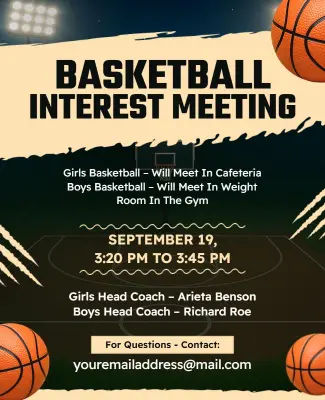 Basketball Team Interest Meeting Flyer Template