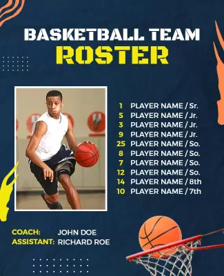 Basketball Team Roster Announcement Flyer Template