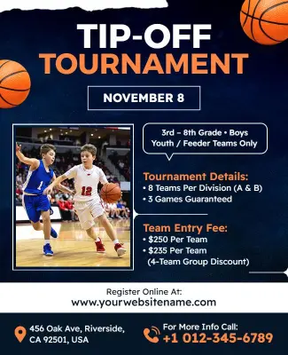Basketball Tip-Off Tournament Flyer Template