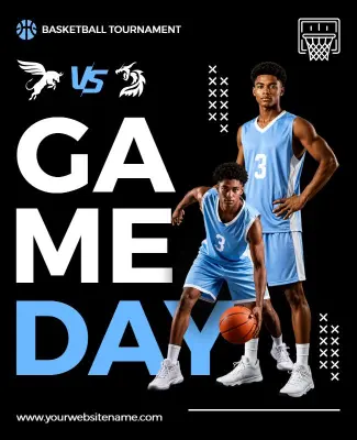 Basketball Tournament Game Day Poster Template