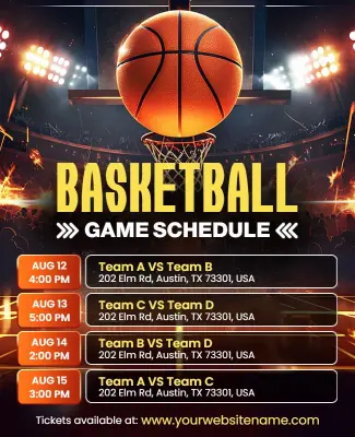 Basketball Tournament Schedule Flyer Template