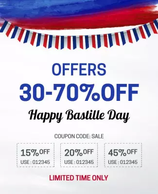 Bastille Day Discount Offer Flyer Template