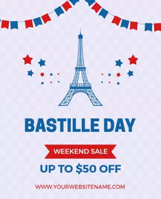 Bastille Day Weekend Sale Flyer Template