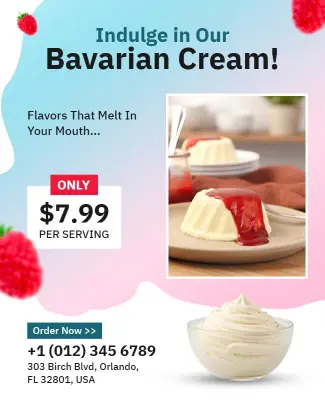 Bavarian Cream Dessert Promotion Flyer Template