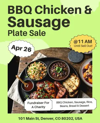 BBQ Chicken and Sausage Sale Poster Template