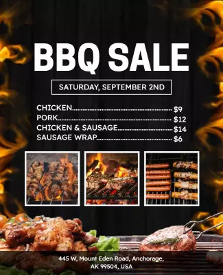 Bbq Food Sale Event Flyer Template