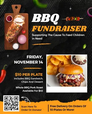 BBQ Fundraiser Event Supporting Children Flyer Template