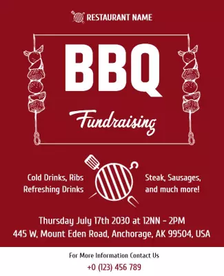 Bbq Fundraising Event Flyer Template