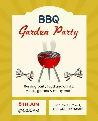 Bbq Garden Party Event Flyer Template