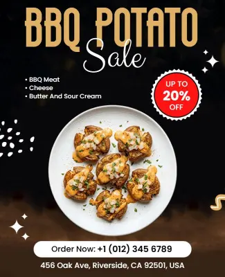 BBQ Potato Special Sale Flyer Template