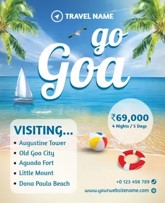 Beach Adventure Travel Package Goa Flyer Template