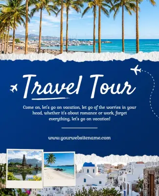 Beach Destination Travel Tour Poster Template