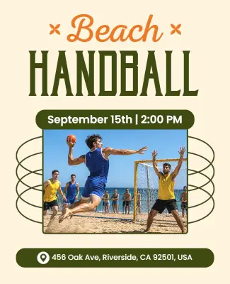 Beach Handball Tournament Event Poster Template
