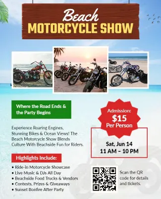 Beach Motorcycle Show Event Flyer Template