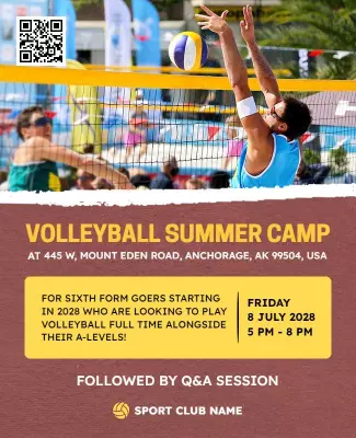 Beach Volleyball Summer Camp Flyer Template